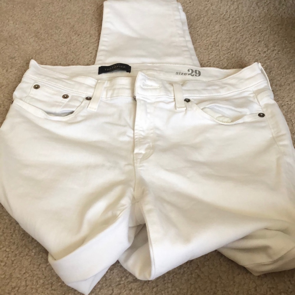Crew Toothpick white ankle
